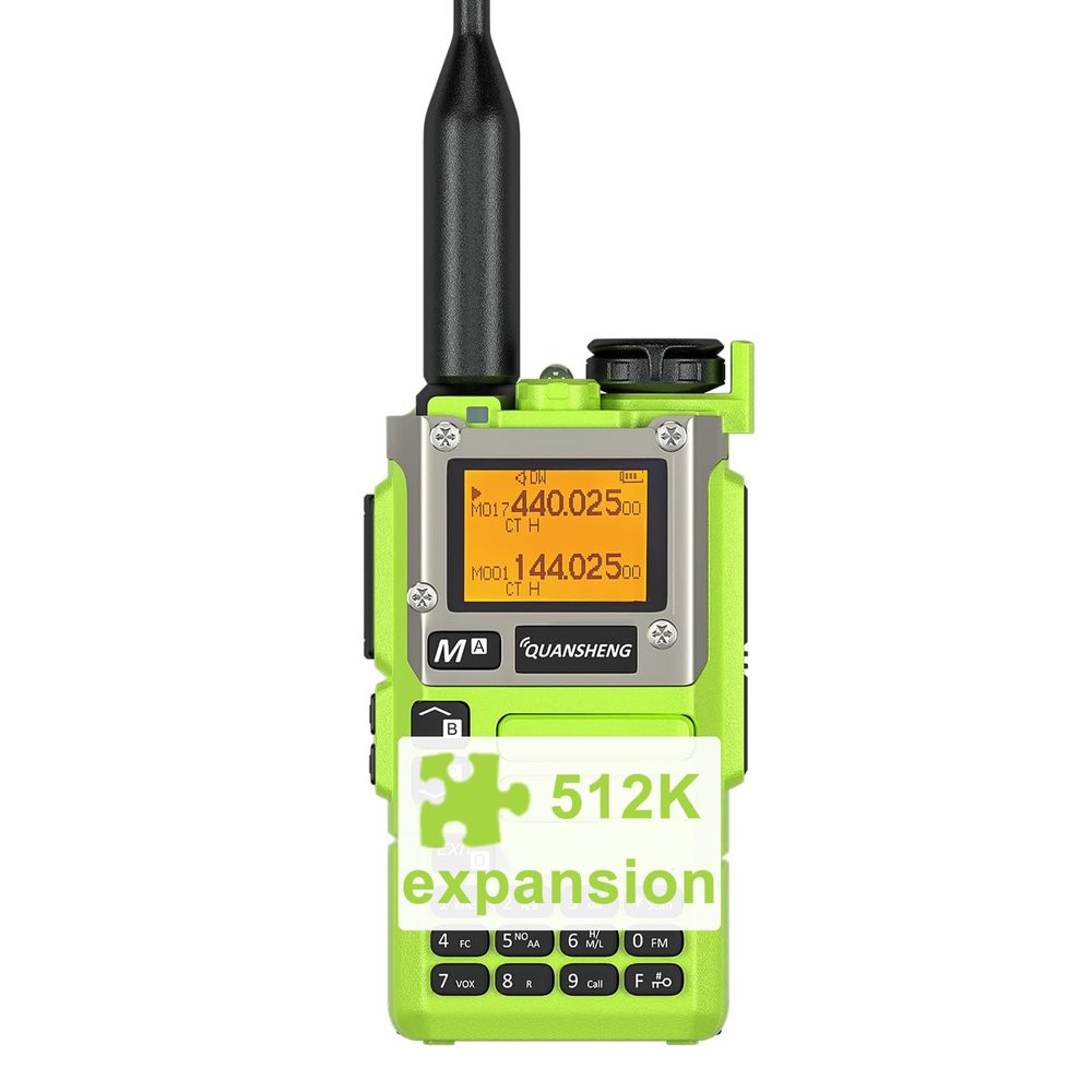 QUANSHENG UV-K5(8) Walkie Talkie 512K Expansion Upgrade Long Range UV-K6 Two Way Radio NOAA Weather Forecast AM FM Ham Radio UV-K5 8 USB-C Charging Green