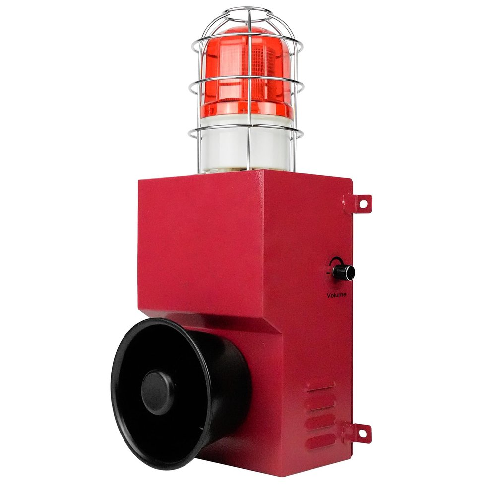 Industrial Siren Alarm 130db IP65 Waterproof Outdoor Loud Horn Indoor 150W Emergency Security Self-Contained Siren with Strobe Light DC24V SLA-900M