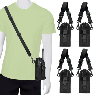 4 Pack Radio Holster and Radio Strap, Radio Holder, Multi Tactical Radio Pouch for Kenwood Motorola Baofeng Two Way Walkie Talkies
