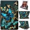 Case for 6.8" Kindle Paperwhite 11th Generation 2021 & Kindle Paperwhite Signature Edition with 360Rotating Stand, Lightweight Shockproof PU Leather Cover with Auto Wake/Sleep, Blue Gold Butterfly view 1