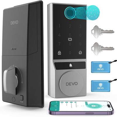 Caroma G2 Smart Lock with Fingerprint Door Lock, Passcode Unlock, APP Remote, Easy Installation, No Monthly Fee, Perfect for Front and Bedroom Doors