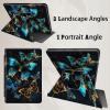 Case for 6.8" Kindle Paperwhite 11th Generation 2021 & Kindle Paperwhite Signature Edition with 360Rotating Stand, Lightweight Shockproof PU Leather Cover with Auto Wake/Sleep, Blue Butterfly view 3