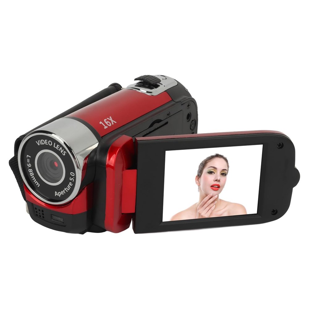 16MP Digital Camera, 1080P Video Recorder, Video Camera with Fill Light, 2.4inch Rotating Screen, 16X Zoom, Supporting External Mic, for Baby Growth Record,Travel,Wedding,Campus