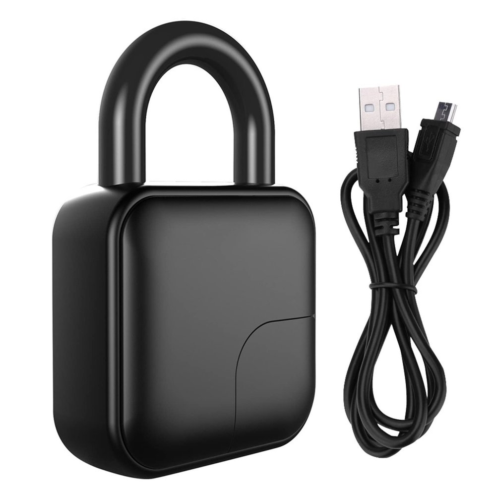Fingerprint Smart Padlock Lock,New Smart Fingerprint Padlock Anti-Theft Waterproof Safety Dormitory Door Electronic Lock and Biometric Metal Keyless Thumbprint Lock,for Gym Locker, School Locker