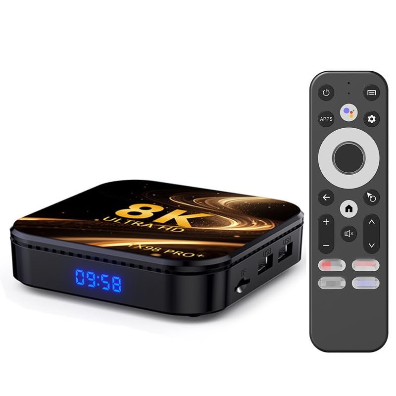 Android 14.0 TV Box, TX98 PRO + Smart TV Box RK3258 Quad-Core 64-Bit ARM Cortex-A53 Support 8K/4K 2.4/5.0Ghz WiFi BT4.0 100/1000M Ethernet HDMI 2.0 H.265 Set Top Box,4gb+32gb