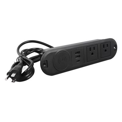 Smart Outlet Power Strip with Charging, Type C Outlets, and Multiple Outlets, Embedded in Desktop of Office Furniture, Providing Convenient Power Port for Home and Office