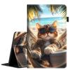 Case for Amazon Kindle Fire HD 8 Tablet & HD 8 Plus Case (2024/2022/2020 Release) 12th/10th Gen Auto Sleep/Wake Multi-Angle Viewing Slim Folio Stand Cover, Cat Selfie with Glasses view 1