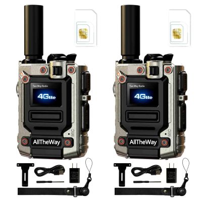 Global Walkie Talkies 4G PoC Two Way Radios Unlimited Range PTT Radio Long Range Communicator for Family, Company, Logistics(2pcs with SIM)