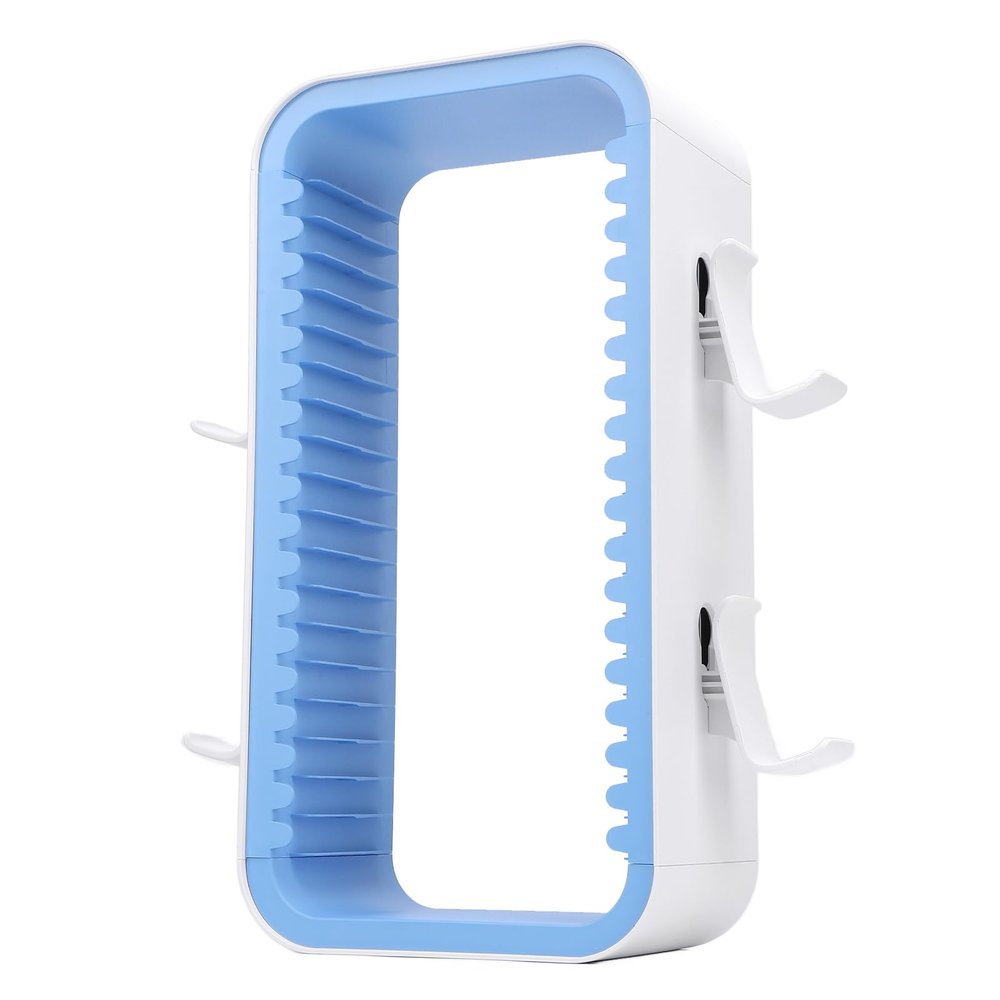 18 Slots Game Disk Vertical Stand Tower for PS with Minimalist Design, Attractive Decor. Quick Assembly, Strong and Material, suitable for (White Blue)