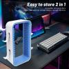18 Slots Game Disk Vertical Stand Tower for PS with Minimalist Design, Attractive Decor. Quick Assembly, Strong and Material, suitable for (White Blue) view 4