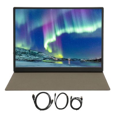 10.5in FHD IPS Small Monitor, 1920x1280 Portable Display, Built in Speakers, PU Leather Case, for Laptop PC Gaming, Business Travel