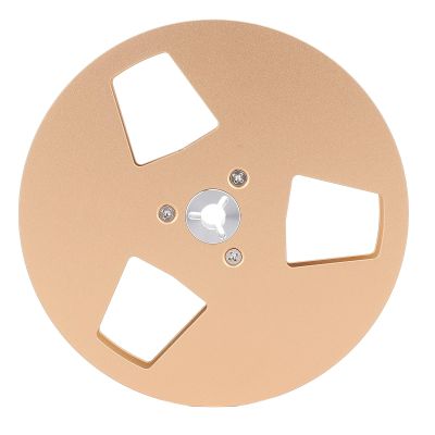 1/4 Inch Empty Tape Reel, 3 Holes 5 Inch Universal Open Reel Sound Tape Empty Reel, Low Noise Aluminum Alloy Empty Take Up Reel to Reel Small Hub for NAGRA, for Studer (Gold)