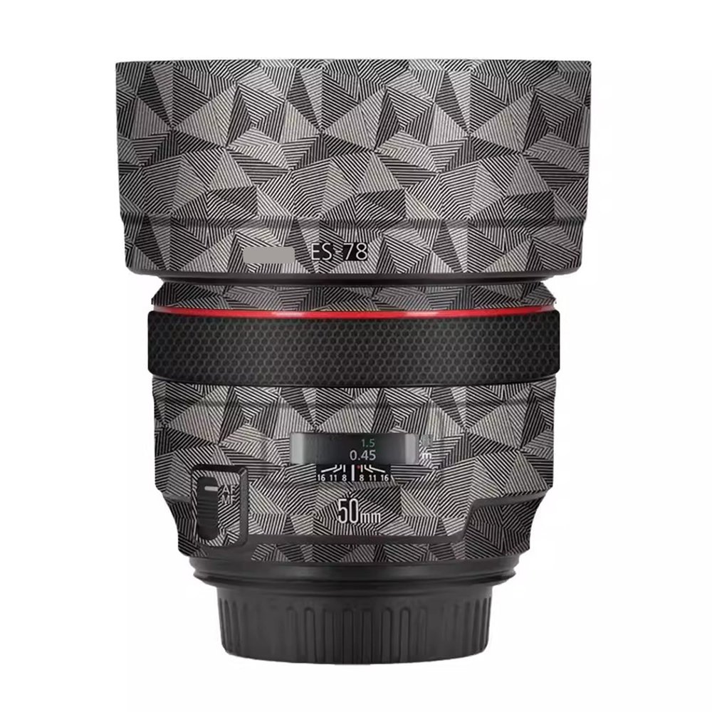 Camera Skin Wrap Lens Skins Protector Anti-Scratch Coat Wrap Cover Sticker for Canon EF 50mm F 1.2L USM 50 1.2(Triangle Titanium)