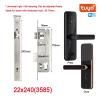 KIEEQGAK Tuya WiFi Electronic Smart Door Lockwith Biometric Fingerprint/Smart Card/Password/Key Unlock/USB Emergency Charge(240x22(3585),Black) view 2