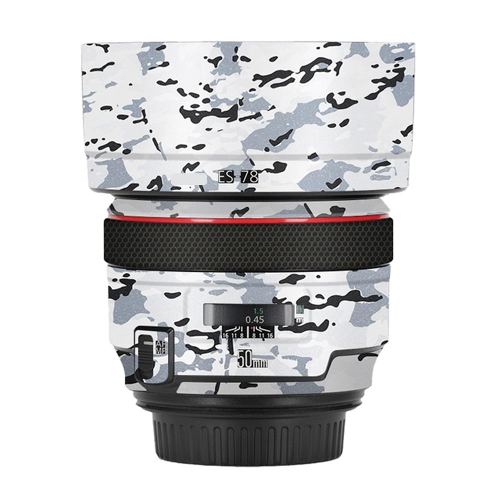 Camera Skin Wrap Lens Skins Protector Anti-Scratch Coat Wrap Cover Sticker for Canon EF 50mm F 1.2L USM 50 1.2(Snow Camouflage)