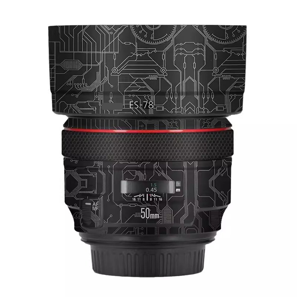 Camera Skin Wrap Lens Skins Protector Anti-Scratch Coat Wrap Cover Sticker for Canon EF 50mm F 1.2L USM 50 1.2(Circuit Titanium)