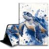 Bxgolkgd Tablet Case for iPad 10.2 Inch (9th/8th/7th Gen,2021/2020/2019),Shockproof Stand Cover with Heat Dissipation,Auto Wake/Sleep Function,Blue Watercolor Turtle view 1