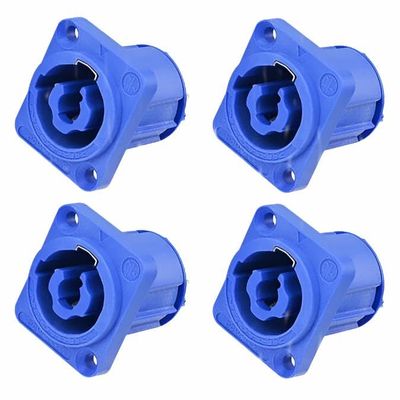 (4 Pack) NEUTRIK NAC3MPXXA POWERCON (Blue) Power in Receptacle @ 20A/250V