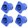 (4 Pack) NEUTRIK NAC3MPXXA POWERCON (Blue) Power in Receptacle @ 20A/250V view 1