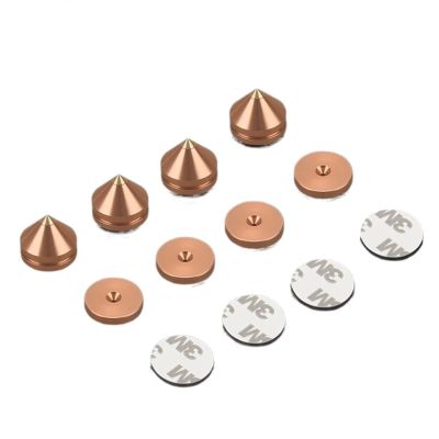 4PCS 4Sets Speaker Stand Feet Foot Pad Aluminium Alloy Metal Spikes Cone Floor Foot Nail M23*20 Wikene(Gold 4FEET 4pads)