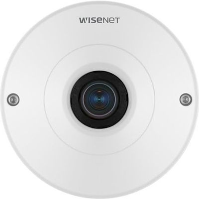 Hanwha Vision QNF-8010 Q-Series 6MP Fisheye Camera, 1.14mm Fixed Lens, White