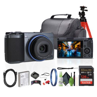 Ricoh GR IIIx Urban Edition Compact Portable Digital Camera (01158) + 64GB Memory Card + Camera Bag + Flexible Tripod + Cleaning Kit + Card Wallet + Card Reader + Lens Cap