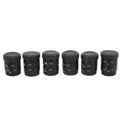 6pcs CS Mount Lens Kit, 4 25mm Lengths, 3MP Resolution, Manual Iris Control, Aluminum Alloy Shell, Waterproof Rustproof, for Digital Camera and DIY Security System