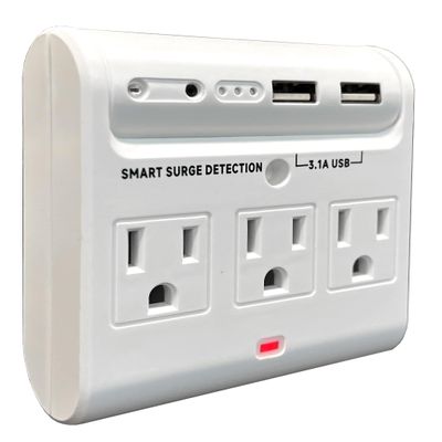 SCS Enterprises WF-113V6: 2K Resolution WiFi Camera Hidden in Power Outlet Extender Wall Charger, with P2P Remote Viewing, Recording and Notification (Manual Tilt View) (Night Vision)