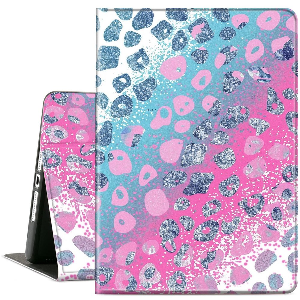 ACWDMKH for iPad Pro 13 Inch Case 2024 M4,PU Leather Slim Folio Adjustable Stand Smart Cute Cover with Auto Wake/Sleep Case for iPad Pro 13 Inch 2024,Pink Blue Glitter