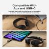 Belkin SoundForm Inspire Wired Over-Ear Headset for Kids, Online Learning & Travel w/Built-in Boom Mic, 85dB Safe Volume Limit - USB-C & 3.5mm - Compatible w/iPhone, iPad, Galaxy & More - Black view 2