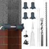 4PCS 5/8 Starlink Wall Grommets Cable Routing kit Accessories for Cables Pass Through with 5/8" Spade Drill bit,50 Wall Wires cilps Special Design for Concrete and Brick Wall (Grey) view 1