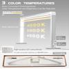 DLITISH Foldable Half Moon Light for Nail Desk, 48W Square Nail Table Lamp, 33in LED Desk Lamp with Knob, 3 Modes 3000-6000K Dimmable (Silver) view 2