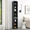 AnoYishev 8-Tier Media Tower Rack, 11.6 X 9.3 X 71 Inches CD DVD Slim Storage Cabinet with Adjustable Shelves, Tall Narrow Bookcase Display Bookshelf for Home Office (Black) view 1