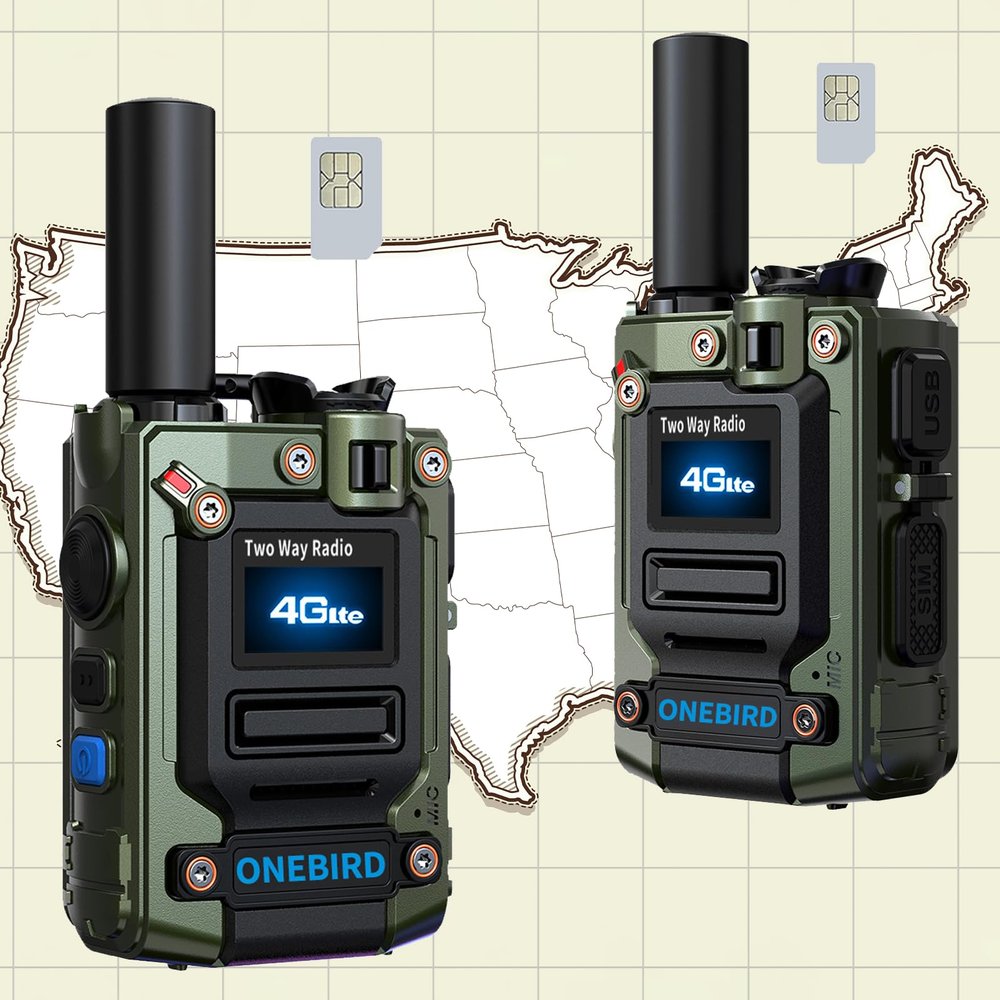 Global-walkie-Talkie-Unlimited-Range-radios-Long Range walkie talkies Communication Cards-radios Unlimited Range with sim Cards-Out of State walkie-Talkie ptt Button-Two Way Talk Talkie-2Pack Green