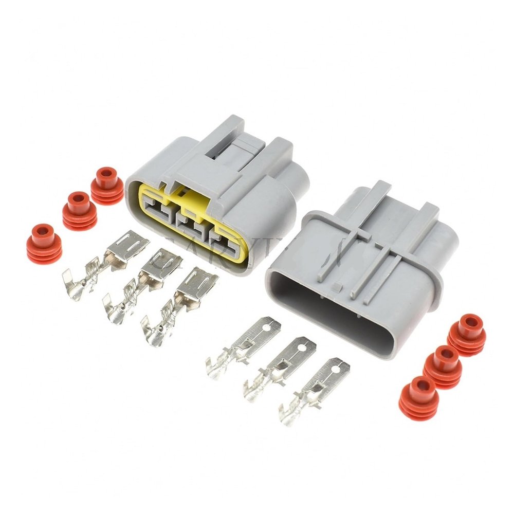 1 Set 3 Pin Waterprof Connector Automotive Electrical Sealed p/Lug Auto Fan Cable Socket DJ7031YA-6.3-11/21(Male Female Set)