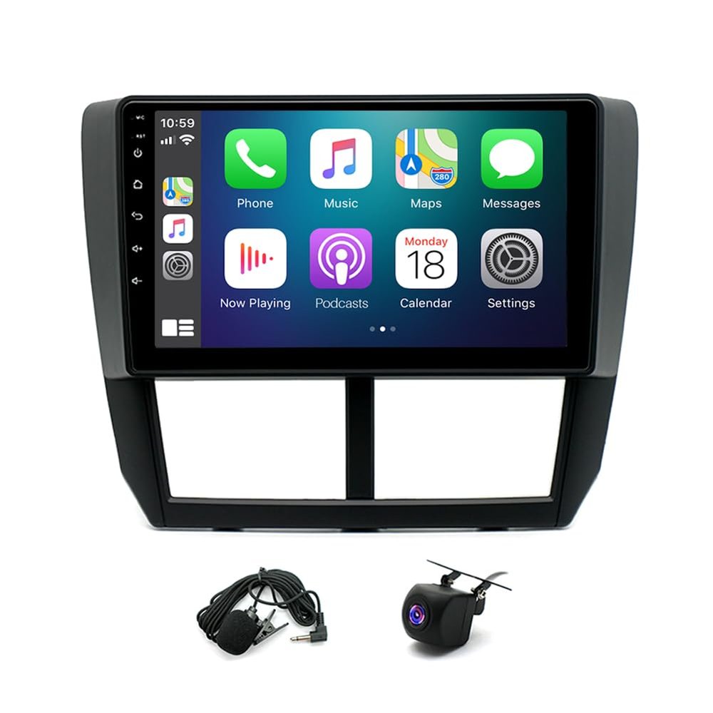 4+64G  9" Car Radio Receiver for Subaru Forester 2008-2012 Impreza 2008-2011 with Wireless Carplay Android Auto,Touchscreen Car Stereo with GPS Navigation WiFi Bluetooth AHD