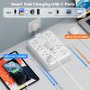 Surge Protector Power Strip(900J) -MCSCN 8 Outlets 6 USB - 15A/1875W - Ultra-Thin Plug & Cord - UL Certified - Home/Office Use view 3