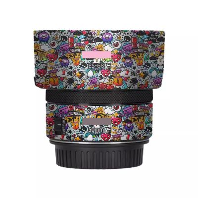 Camera Lens Sticker for Canon EF 50mm F 1.8 STM Coat Wraps Film Protector Vinyl Decal Skin for 50 1.8 (Graffiti White)