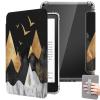 Case for 7" Kindle Paperwhite 12th Generation 2024 & Kindle Colorsoft Signature Edition 2024, Lightweight Clear Back Protective Shell with Hand Strap & Auto Wake/Sleep - Abstract Golden Mountain view 1