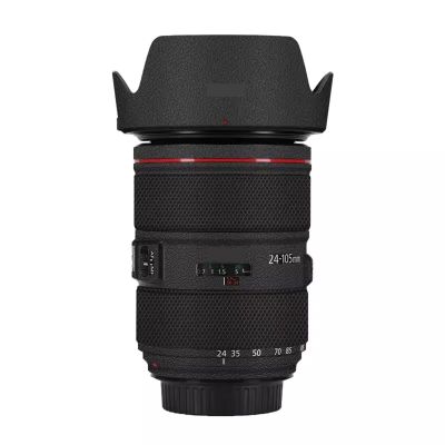 Anti-Scratch Camera Lens Sticker for Canon EF 24-105mm F4 L is II USM Coat Wrap Protective Film Body Protector Skin Cover f24-105 4(Leather Black)