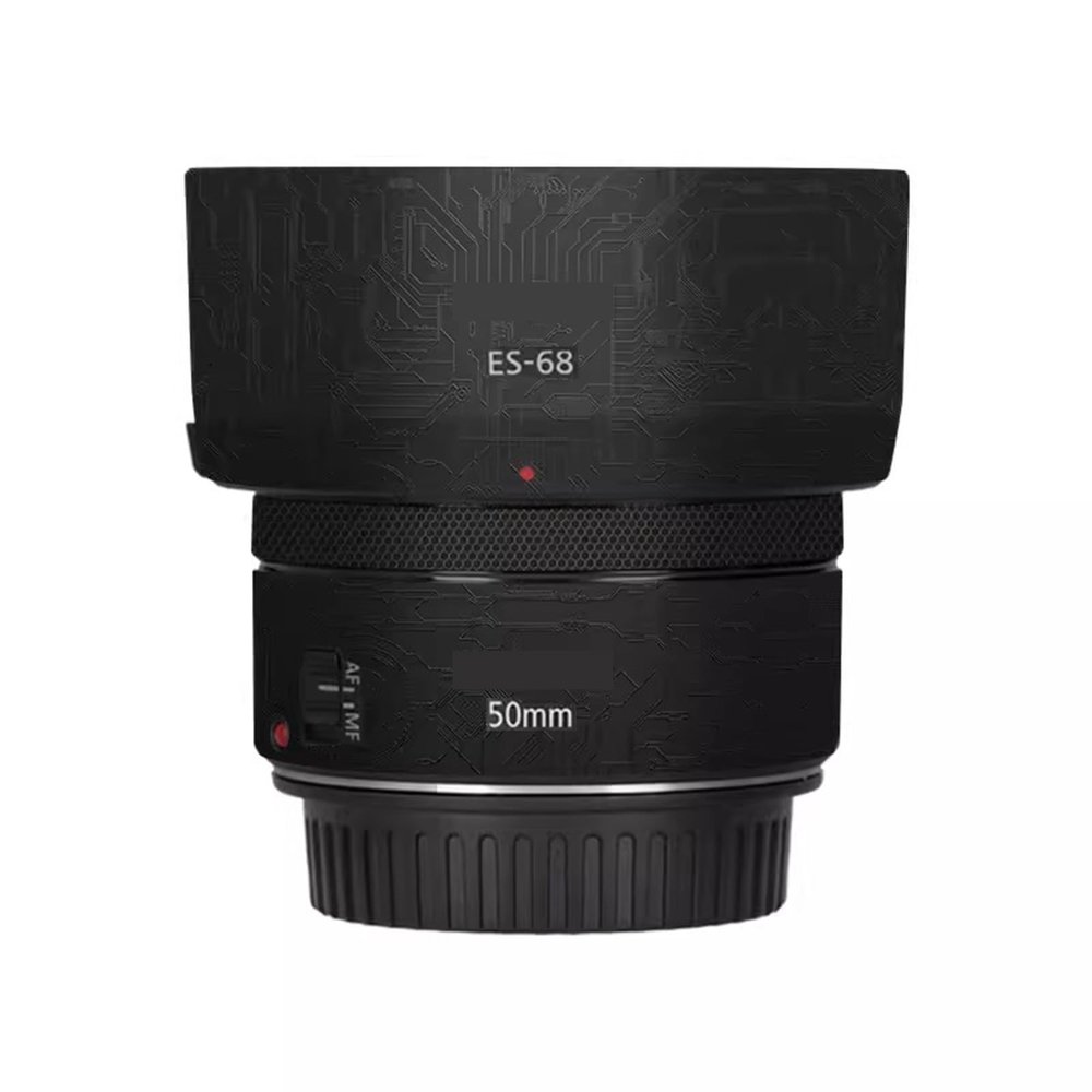 Camera Lens Sticker for Canon EF 50mm F 1.8 STM Coat Wraps Film Protector Vinyl Decal Skin for 50 1.8 (Circuit Black)