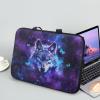 Customizable Pattern Laptop Bag 10-17 Inch Laptop Case Computer Carrying Case Laptop Sleeve Bag Handbag Briefcase for Men (Wolf,Purple) view 2