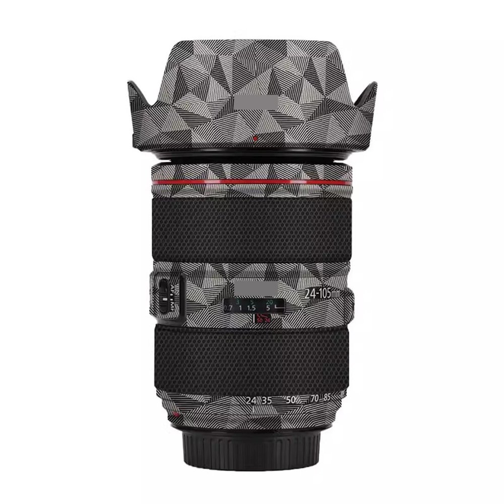 Anti-Scratch Camera Lens Sticker for Canon EF 24-105mm F4 L is II USM Coat Wrap Protective Film Body Protector Skin Cover 24-105 4(Triangle Titanium)