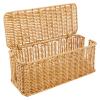 Handmade Cable Management Box, Rattan Cable Organizer, 2 Open Slots Cords Hider Box, Cute Design Charging Basket, Versatile Cable Organizer Box, for TV Wires Computer Router USB Hub view 1