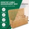 Handmade Cable Management Box, Rattan Cable Organizer, 2 Open Slots Cords Hider Box, Cute Design Charging Basket, Versatile Cable Organizer Box, for TV Wires Computer Router USB Hub view 2