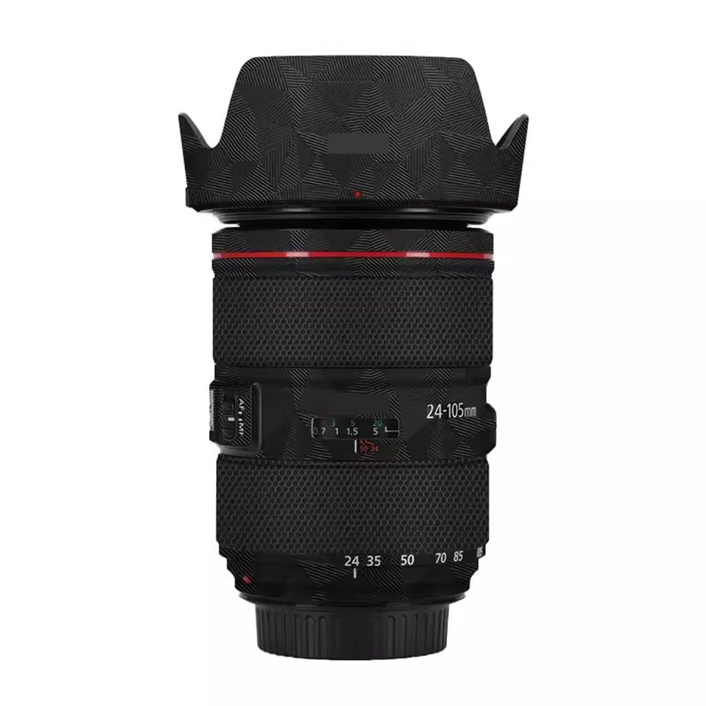 Anti-Scratch Camera Lens Sticker for Canon EF 24-105mm F4 L is II USM Coat Wrap Protective Film Body Protector Skin Cover 24-105 4(Triangle Black)