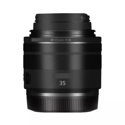 35 1.8 Camera Lens Skin Coat Wrap Protective Film Body Decal Anti-Scratch Sticker Accessories for Canon RF 35mm F1.8 Macro is STM(Leather Black)