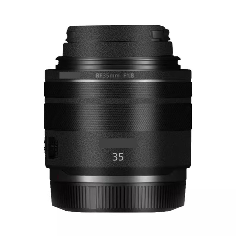 35 1.8 Camera Lens Skin Coat Wrap Protective Film Body Decal Anti-Scratch Sticker Accessories for Canon RF 35mm F1.8 Macro is STM(Leather Black)
