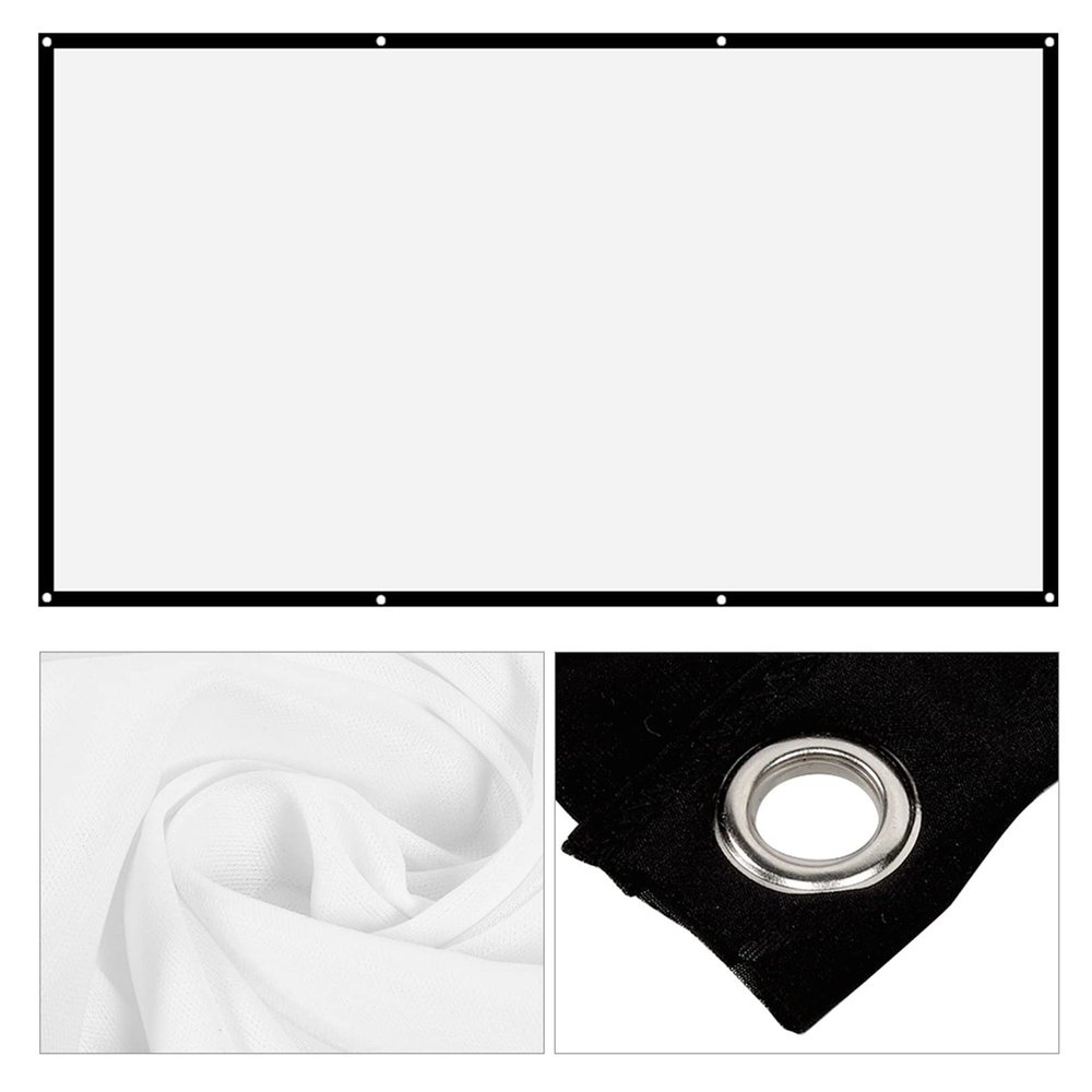 Projector Screen Indoor, White Sheet for Projector 16:9 Projection Screen Portable Projector Screen with Thicken Non Crease Soft Projector Screen (ZJchaorqh31kzgut-16)