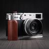 Wooden Wood Hand Grip + Aluminum Alloy Baseplate QR L Handle for X100V Camera (Rosewood (Sliver Base)) view 3